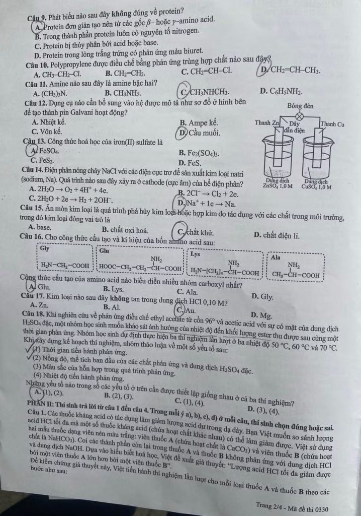 Hình ảnh: Đề Vật lý gây tranh luận, Hóa học “dễ thở” hơn: Thí sinh nói gì sau buổi thi tự chọn tốt nghiệp THPT 2026? 8 dehoa2 1781236172215863218808